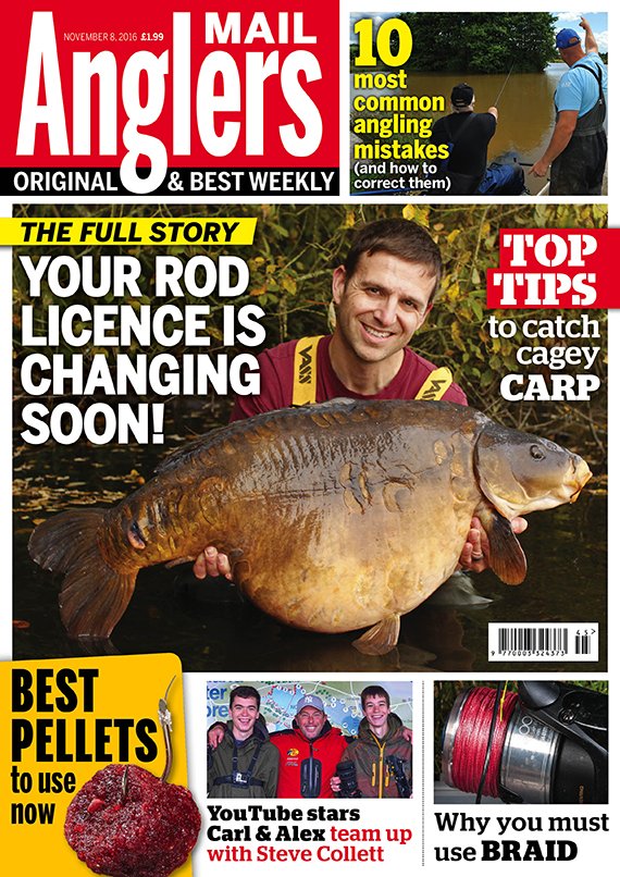 AnglersMail's tweet photo. New @AnglersMail print magazine is out today! Full story on the @EnvAgency rod licence changes &amp; great features for all UK coarse anglers. https://t.co/CbGGvrhcEo