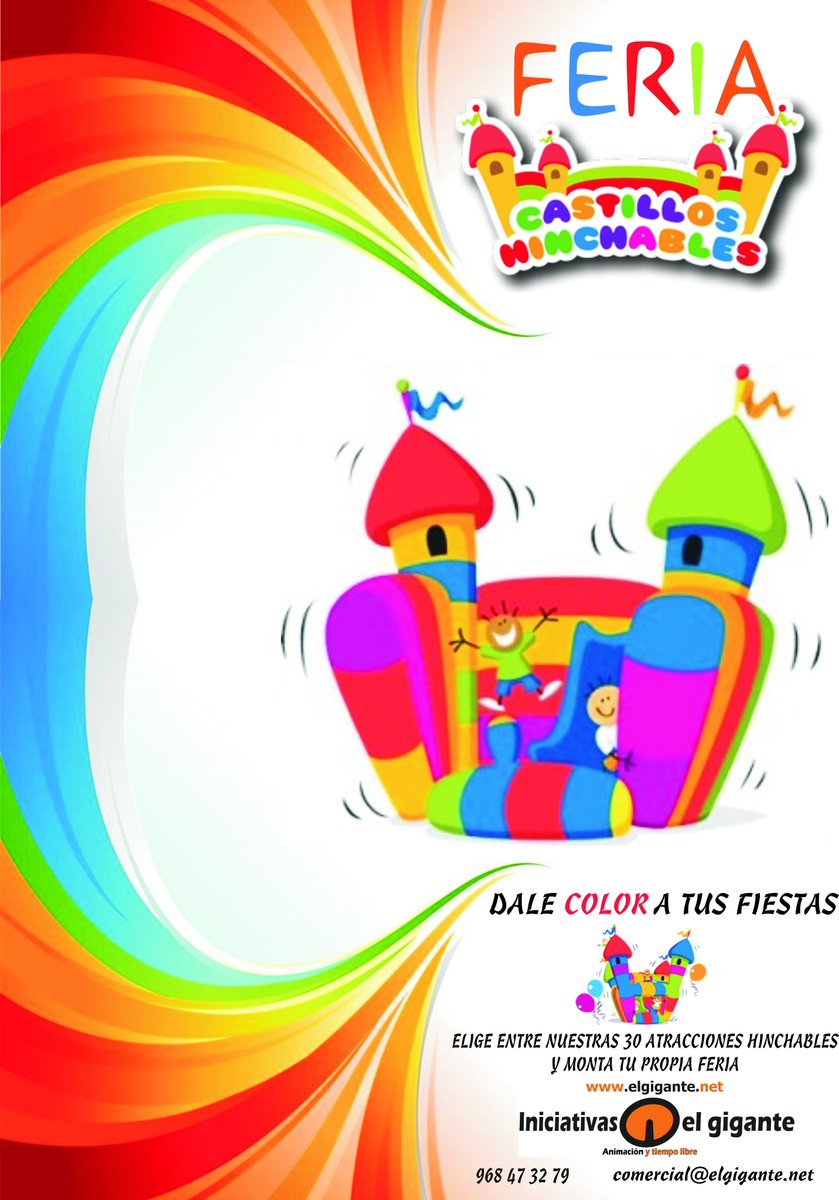 Elige entre nuestras 30 atracciones hinchables y monta tu propia feria #gigantitos #RegiondeMurcia #Almeria  #lorca