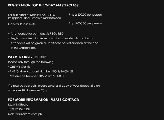 CITEMPh's tweet image. Join CITEM&apos;s Luxury Brand Management Masterclass: The Art of Creating and Growing Luxury Brands this November 22-23! bit.ly/2fWdFbM