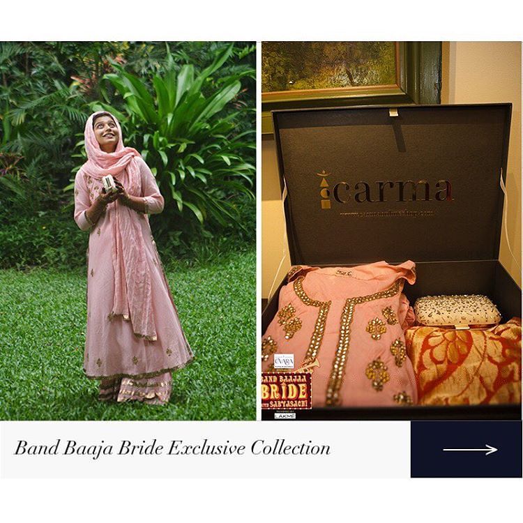 Carma_India's tweet photo. First bride of the season 7 of #BandBaajaBride wearing @nazarbyinduabbot paired with @vian_label &amp; @kala_sangam dupatta. https://t.co/gB7wDK1KYB