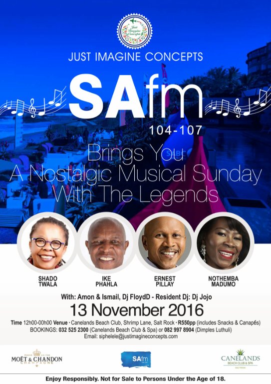 SAfmRadio's tweet photo. If you are a lover of good music, great company, good food and fun then you know what's good for you this Sunday 13/11/2016 #sabcnews https://t.co/KpLedbKkZP