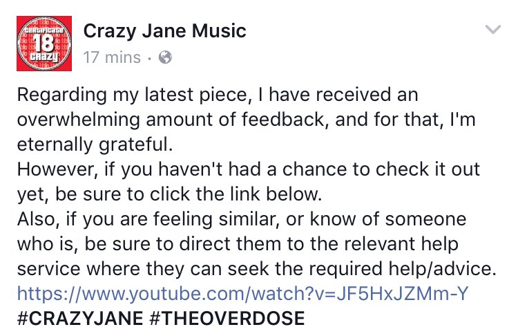 CrazyJaneMusic's tweet photo. https://t.co/OHFOMmPlt1 #CRAZYJANE #THEOVERDOSE https://t.co/xHxNZZ8boL