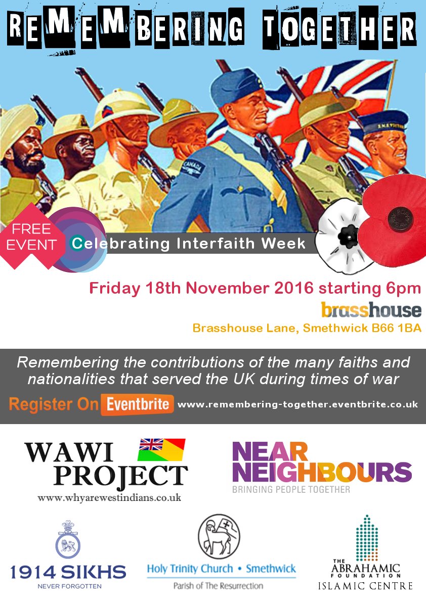 Book 4 Remembering Together <a href="/nearneighbours/">Near Neighbours</a> #Rememberance <a href="/sandwellcouncil/">Sandwell Council</a> <a href="/GNGSmethwick/">Guru Nanak Gurdwara Smethwick</a> <a href="/1914Sikhs/">1914 Sikhs</a> <a href="/InterfaithWeek/">Interfaith Week</a> eventbrite.co.uk/e/remembering-…