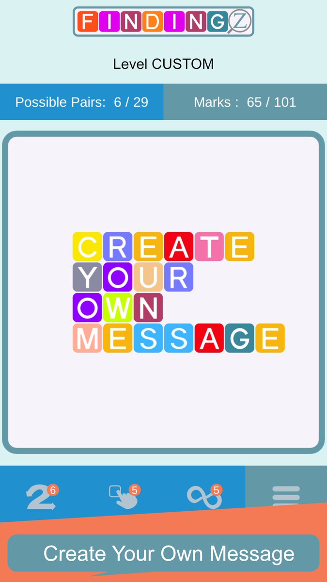 FindZgame's tweet image. #FindingZ Version 1.1.45 is available now. You can custom a level with your own message. The high ranked players will be rewarded coins.