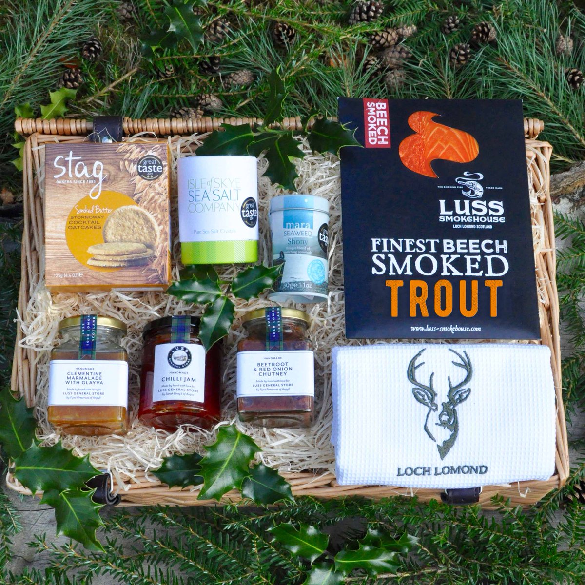 Our Christmas Online Shop is LIVE! lussgeneralstore.com Fantastic hampers filled with Scottish produce and fair-trade felt decorations.
