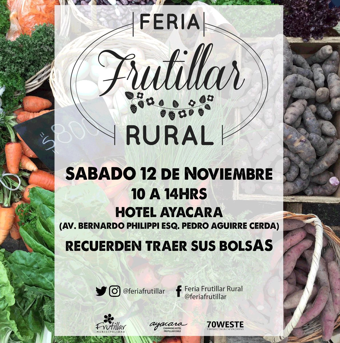 Este sábado #feriafrutillar #rural 4ta fecha en HTL Ayacara @munifrutillar <a href="/vivefrutillar/">FRUTILLAR</a> <a href="/tanycw/">Tania Carrillo 🌳🌳💜</a> <a href="/PladesFrutillar/">Fundación Plades</a> <a href="/SernaturLagos/">Sernatur Los Lagos</a> <a href="/endali/">Enrique Damm</a>