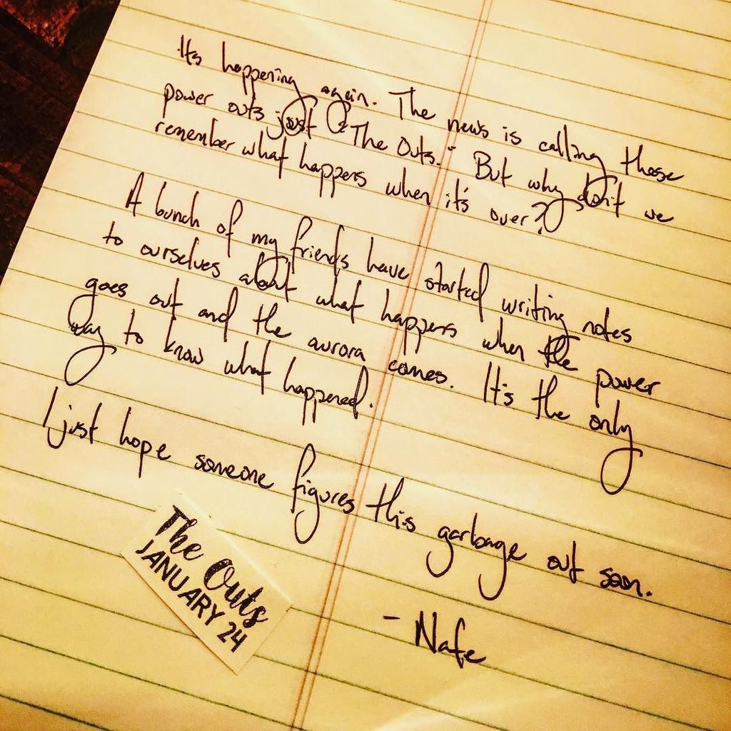 AuthorEasley's tweet photo. And so it began... #intheouts #notesfromlastnight https://t.co/5B7s9CdU97