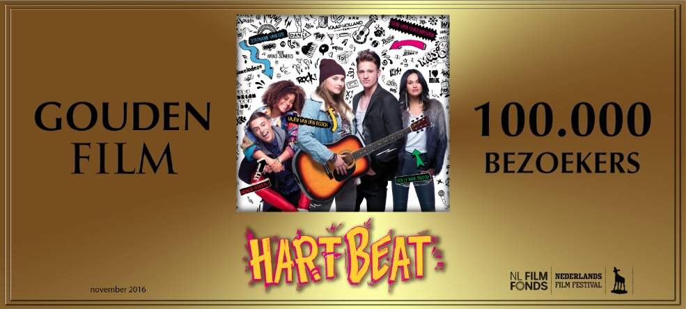 Met meer dan 100.000 bioscoop bezoekers is Hart Beat een gouden film!!! Wij zijn ontzettend bij! 🏆💖🎉