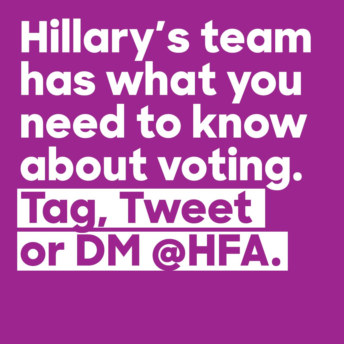 HillaryforTX's tweet photo. Questions about how or where to vote today? The @HFA team is on hand to help in real time—just tweet or DM! https://t.co/ywJziGChzT