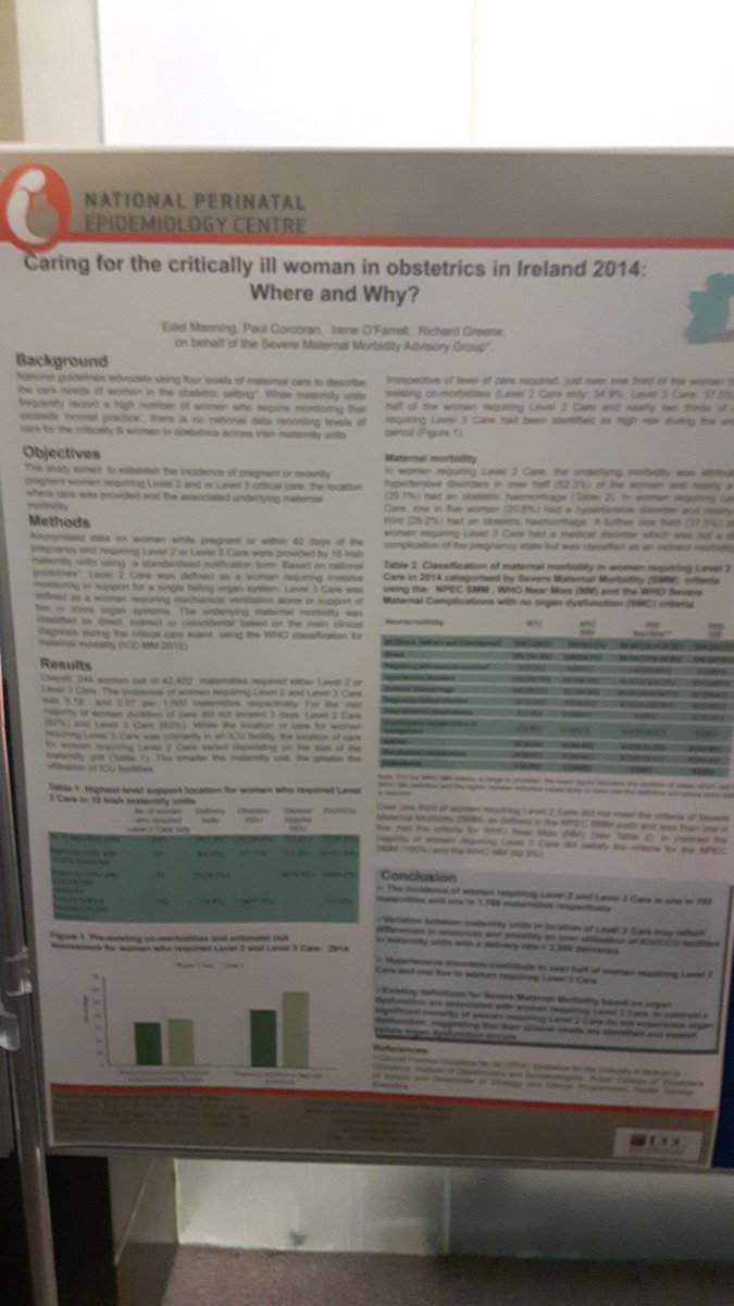 Poster focusing on caring for critically ill women in obstetrics <a href="/TCD_SNM/">School of Nursing & Midwifery, TCD</a> maternal morbidities conference #irishmaternitymatters
