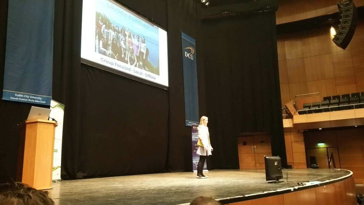 SandraMaguire's tweet image. #getstarted16 @elvacarri og @GirlCrewHQ on how Girl crew is different. Group-focused, Offline. Global but local! Very entertaining story :)