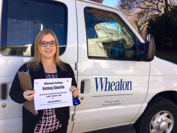 TheBase_Wheaton's tweet photo. We are shuttling @wheaton students to Norton High School to vote today at 11:30 am &amp; 3 pm from Chapel Field #Election2016  #WheatonMAVotes https://t.co/FChVqQ9PKF