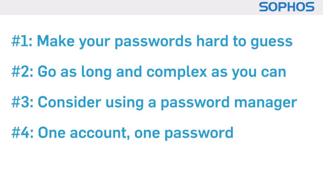 argevise's tweet image. Protect your password : 4 obvious steps to keep in mind via @Sophos