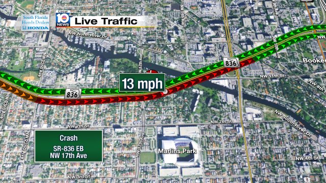 Crash on SR-836 EB at NW 17th Ave #traffic https://t.co/PpYDPQJJfI