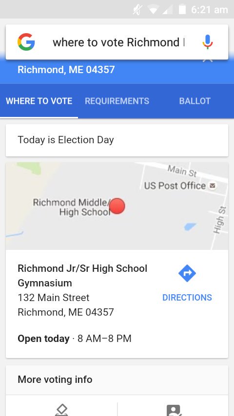 TownofRichmond's tweet photo. It's #ElectionDay get out and vote! Voting for Richmond is from 8a-8p at #RichmondHighSchool gym at 132 Main St. #iVoted https://t.co/bDUtmU0G2y