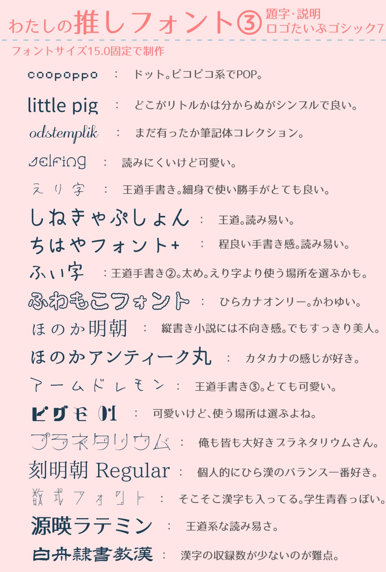 推しフリーフォントまとめ Twitter