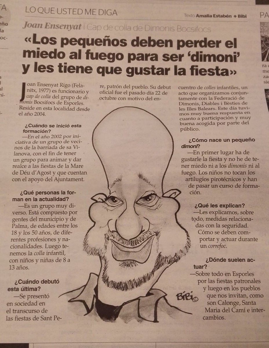 Bocsifocs's tweet photo. Entrevista de @UHmallorca a @JuanEnsenyat cap de colla sobre la Colla Infantil de #Esporles #dimonis #correfoc #CollaInfantil https://t.co/JDPqRXTQ6P