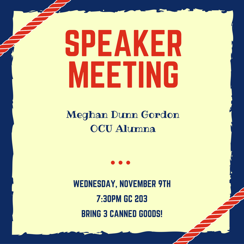 SAM_OCU's tweet image. Meghan Dunn, OCU alumna and owner of Velocity Dance Studio. Admission is 3 canned goods to support our upcoming philanthropy week.