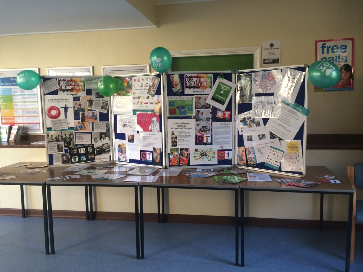 GranthamOt's tweet photo. OT Week at GDH dogleg physio reception come and see us on Friday. @Team_OT_LCH @BAOTCOT https://t.co/dHiQmYhwdc