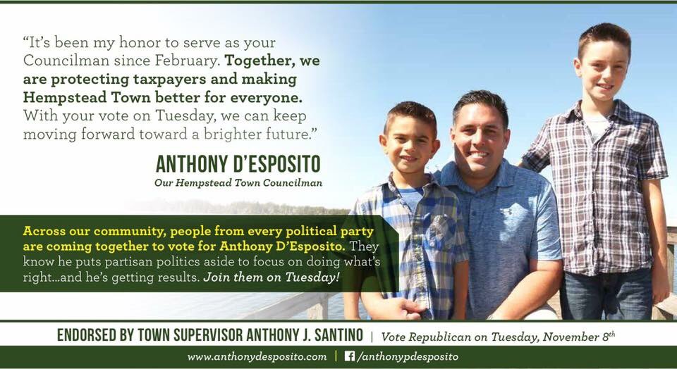 Today is #ElectionDay. Proud to support <a href="/ANTHONYDESPO/">Anthony P. D'Esposito</a> <a href="/McGrath4Senate/">Chris McGrath</a> <a href="/dgurfein/">David 'Bull' Gurfein</a> &amp; Republican ticket on Row B. #VOTE