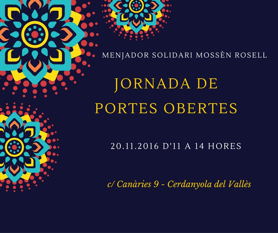 RosellAmics's tweet photo. El dia 20/11 fem Portes Obertes al Menjador #cerdanyola https://t.co/udqDsyovwC