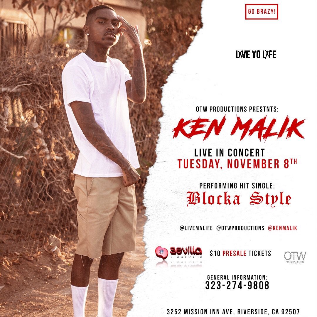 GTDoeBoyz's tweet photo. Come see @KenMalik perform live tonight at club sevillas in riverside ca. say #BlockaStyle at the door https://t.co/AYbRyoxYGx