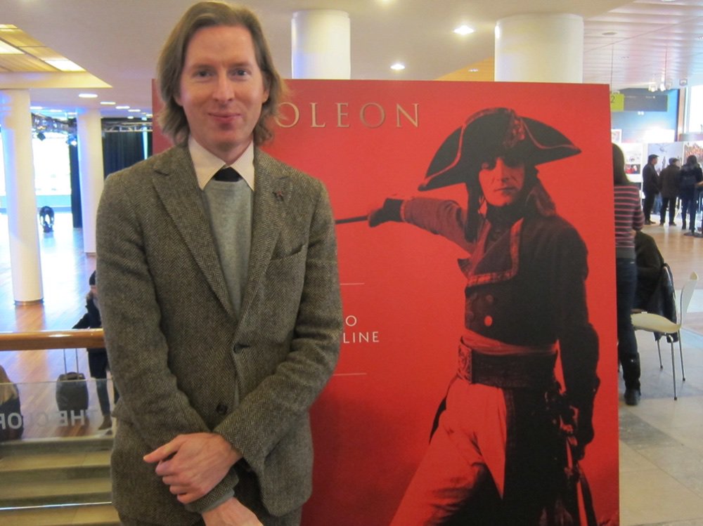BFI's tweet image. Wes Anderson’s visit and other visual highlights from the live screening of #BFINapoleon bit.ly/2fzF2pJ