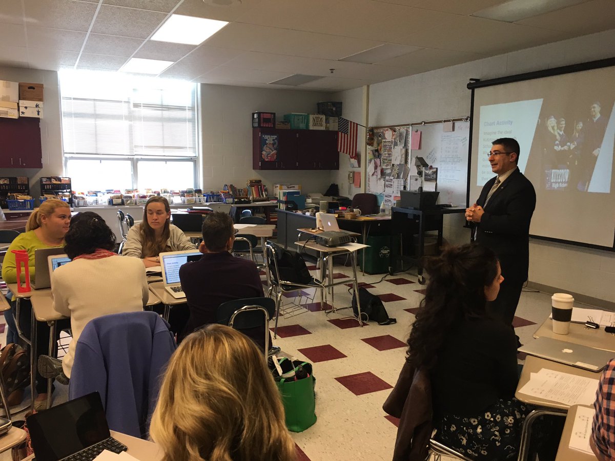 NLSD_Supt's tweet photo. Superintendent @GeorgeFiore facilitating a session on Inquiry for our #REDhot In-Service Day! #KASDCHAT https://t.co/g8wOU3iUDa