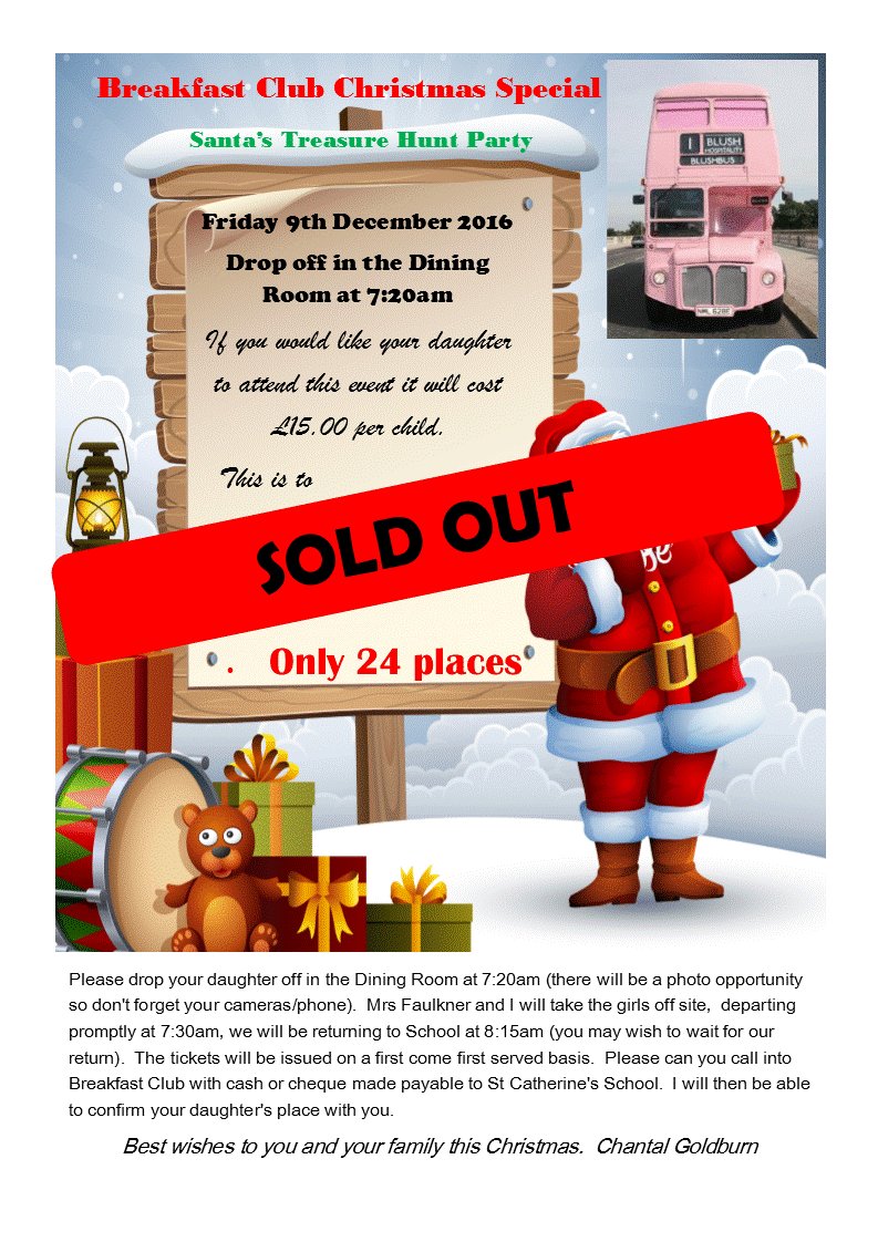 stcatherinessch's tweet photo. Well done to all the girls that are booked into the Breakfast Club's Christmas Special event onboard the #blushbus https://t.co/tcy4Ntd44u