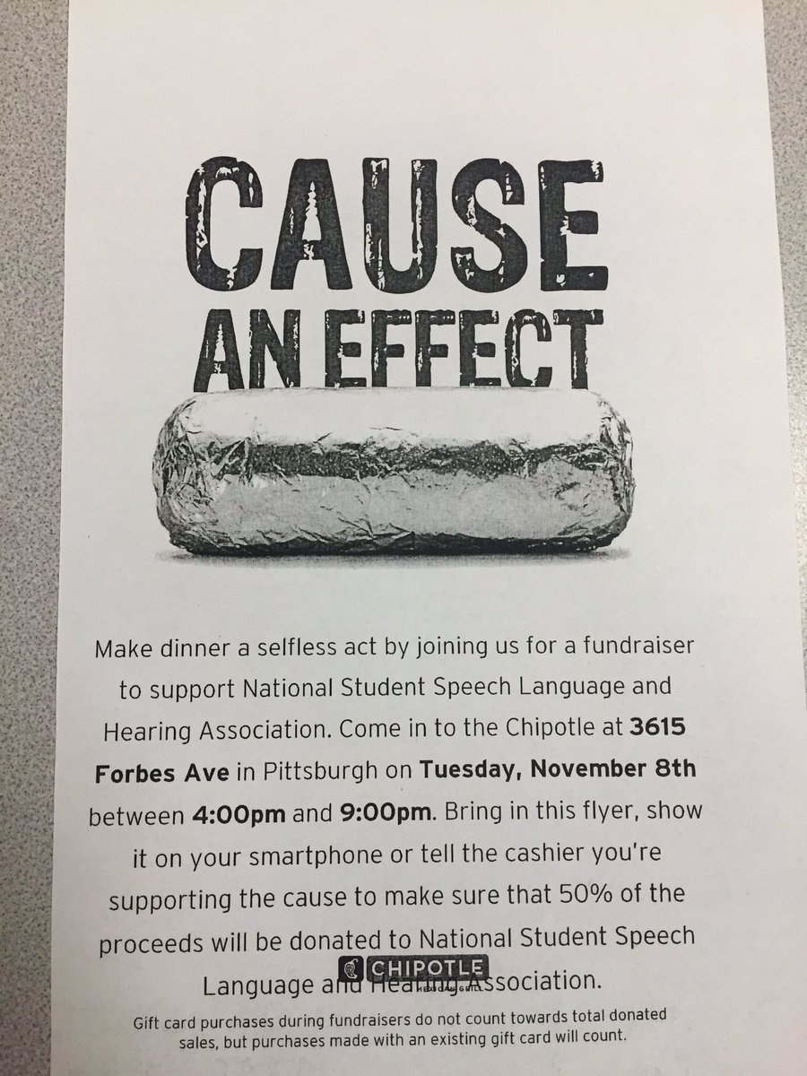 NSSLHAPitt's tweet photo. Do you love chipotle? Do you love NSSLHA? Today is the day to eat a burrito for a good cause. https://t.co/YujZte5ATd