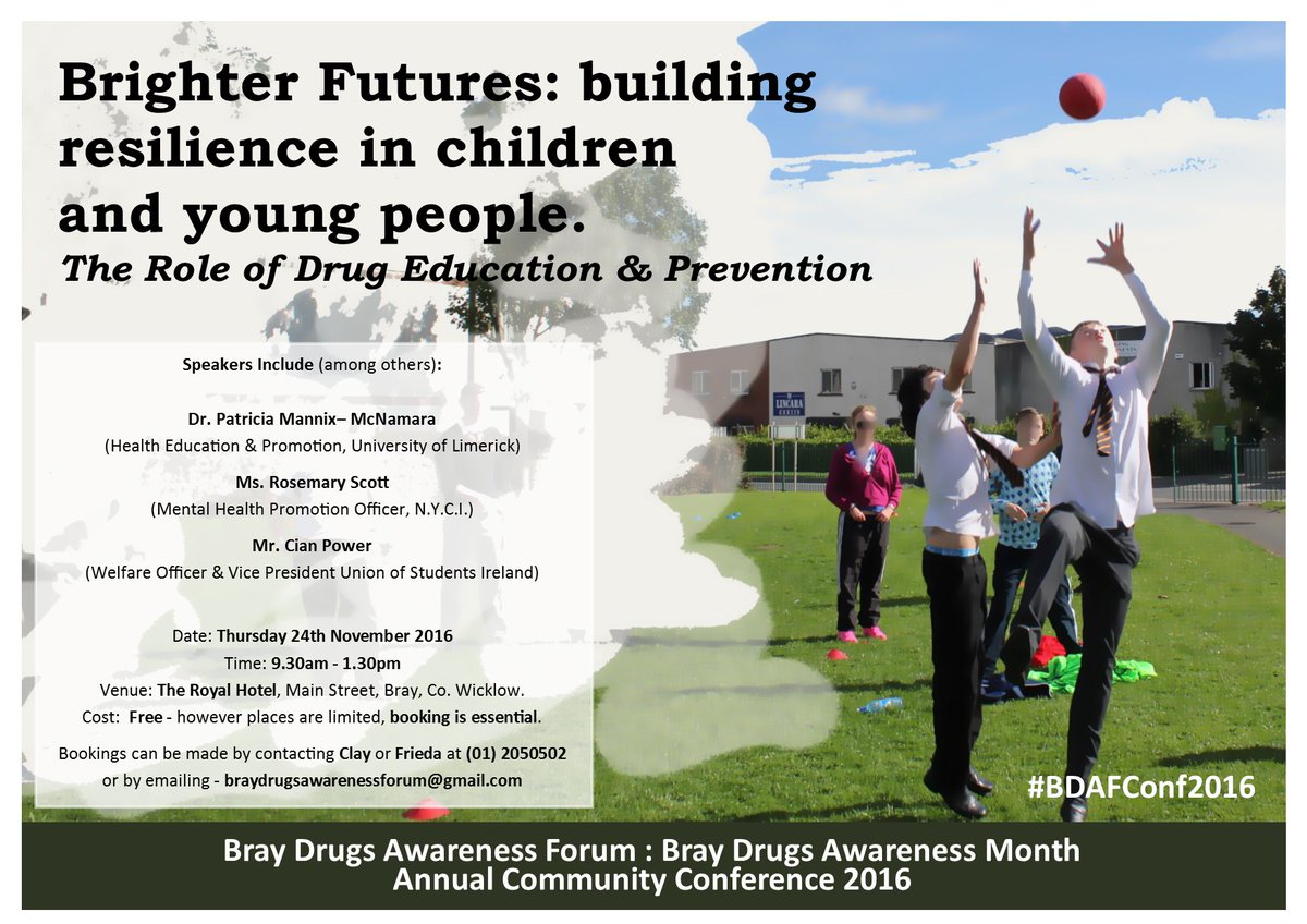 BrayDrugsAware's tweet photo. @Clay_Darcy of #BDAF , @CiandePaor of @TheUSI, Dr. Patricia Mannix-McNamara of @UL &amp; Rosemary Scott of @nycinews presenting at #BDAFConf2016 https://t.co/8c1zXtrYS6
