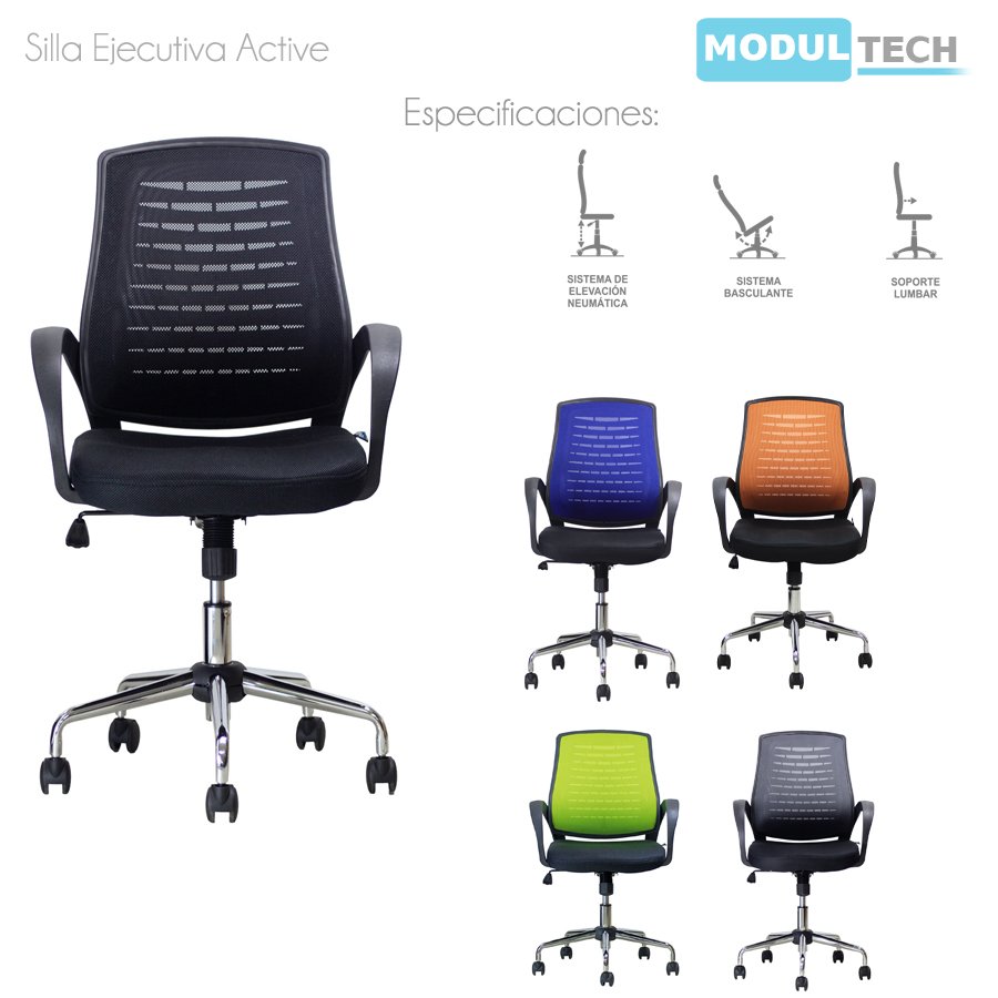 ModulTech's tweet image. Silla Ejecutiva Active disponible en variedad de colores. Para mayor informacion comunicate con nosotros a través del número (0241)6173780