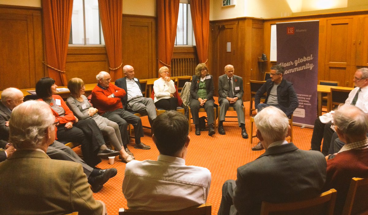 1952-1980s <a href="/LSEalumni/">LSE Alumni</a> discussing everything from the US #Election2016 &amp; Brexit through to Snapchat &amp; Mumsnet with <a href="/CharlieBeckett/">Charlie Beckett</a> today
