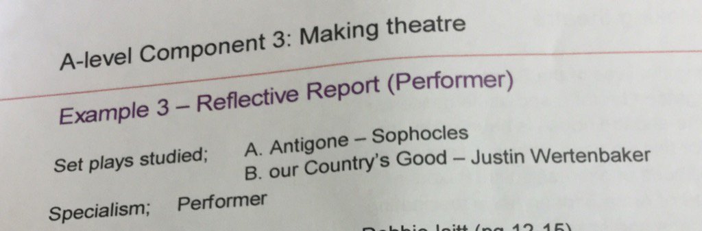 Only in my wildest dreams could AQA Theatre actually have muddled up Timberlake Wertenbaker with Justin Timberlake.