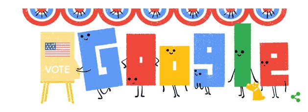 EmbajadaEEUUcl's tweet image. ¿Vieron el Google doogle de hoy? #electionmode #EleccionesEEUU