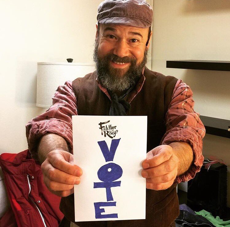 FiddlerBroadway's tweet image. Need we say more? 🇺🇸 #vote #broadwayvotes #Election2016 #FiddlerBroadway 📷: Danny Burstein