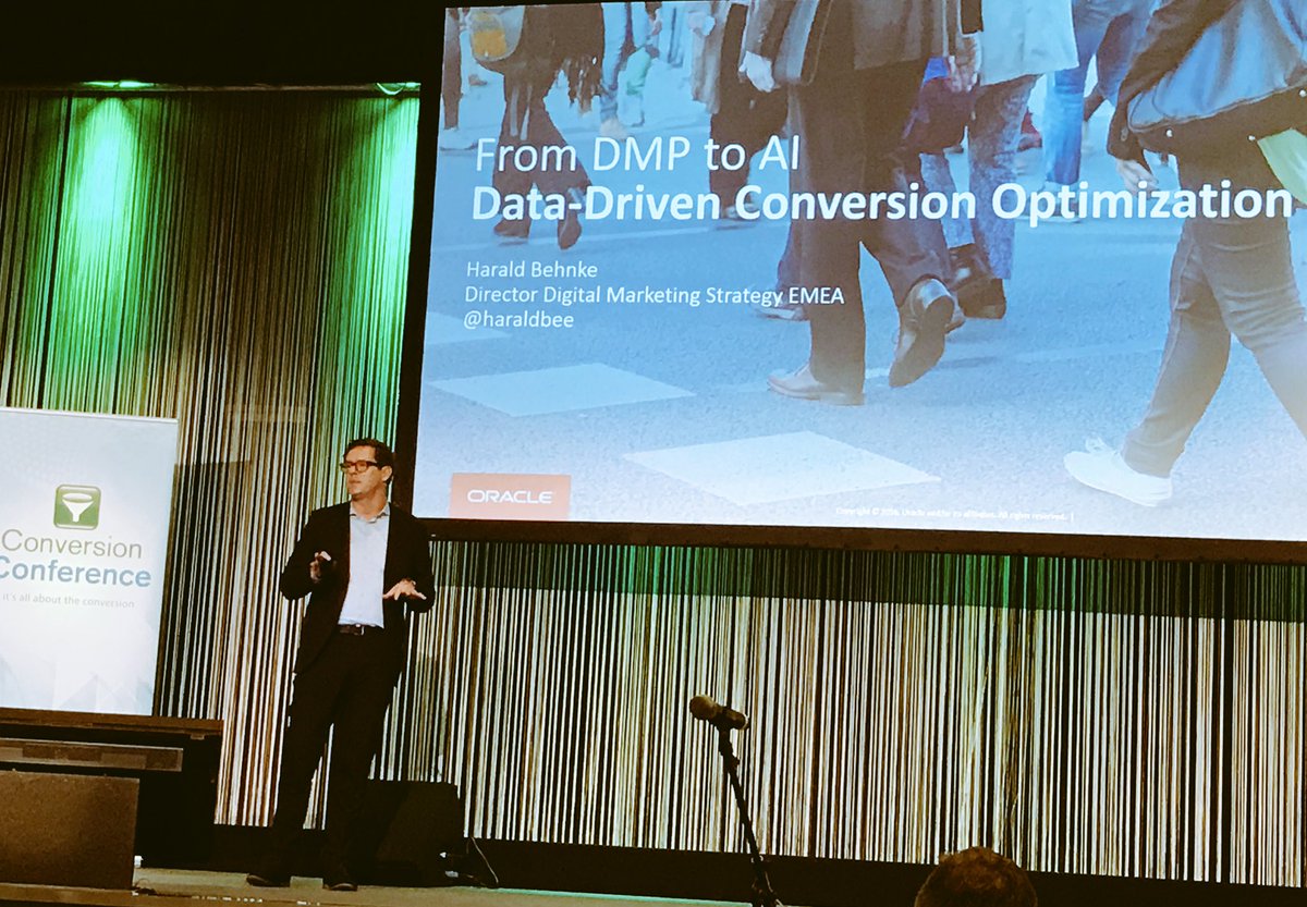 dublinbert's tweet photo. Using 3rd party #DMP data to customize your website for otherwise anonymous users is key - says @haraldbee during #convcon #DDBDE https://t.co/rQgGCmR5uF
