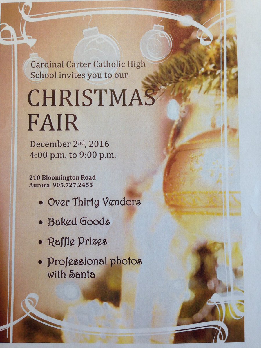 ccarterchs's tweet photo. Cardinal Carter is hosting a Christmas Fair🎄 spread the news and good cheer! https://t.co/fKpopFX4od