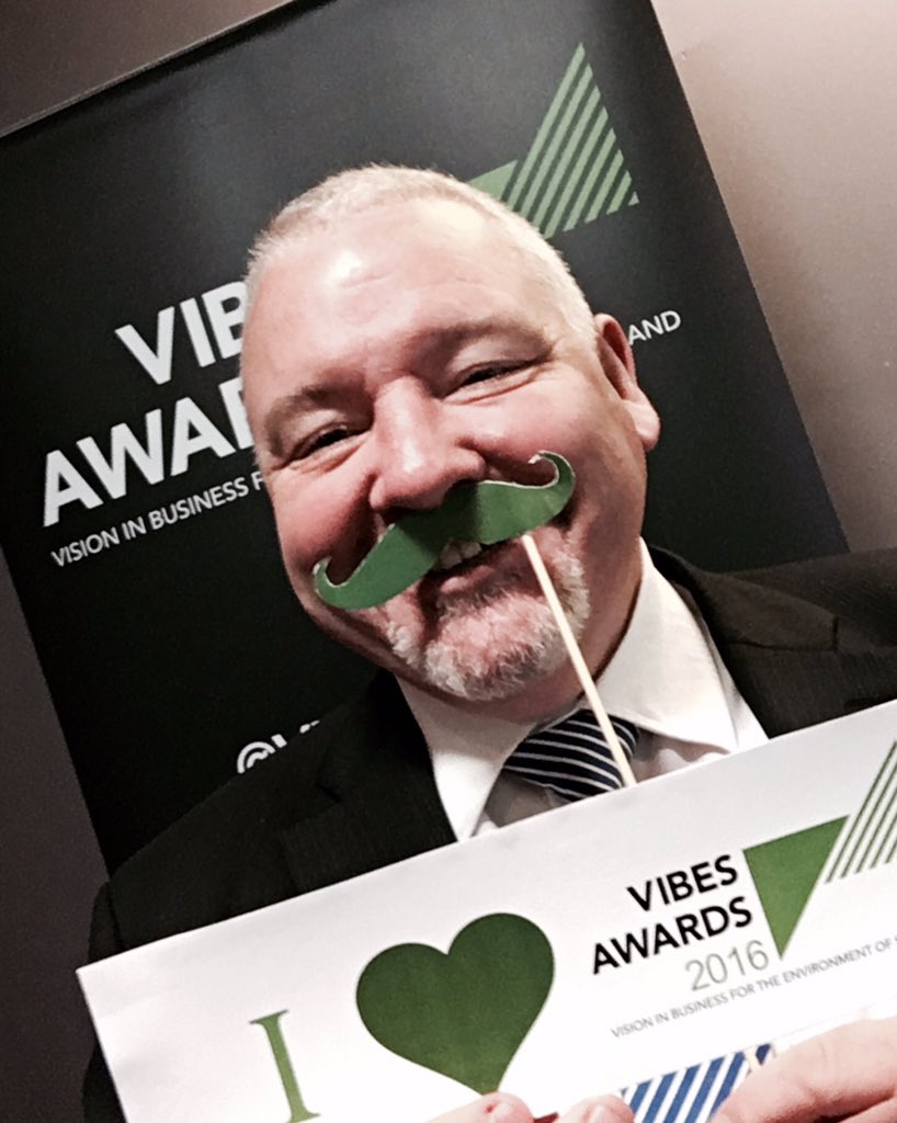 lwatson80's tweet image. Lunch has been served at #VIBES2016 - @chefmac59 wears his green credentials on his tache!
