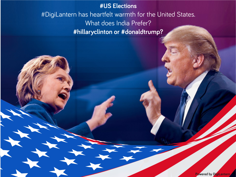 digilantern's tweet photo. #US Elections #DigiLantern has heartfelt warmth for the United States.What does India Prefer? #hillaryclinton or #donaldtrump?
#ElectionDay https://t.co/s4PFfGUO7a