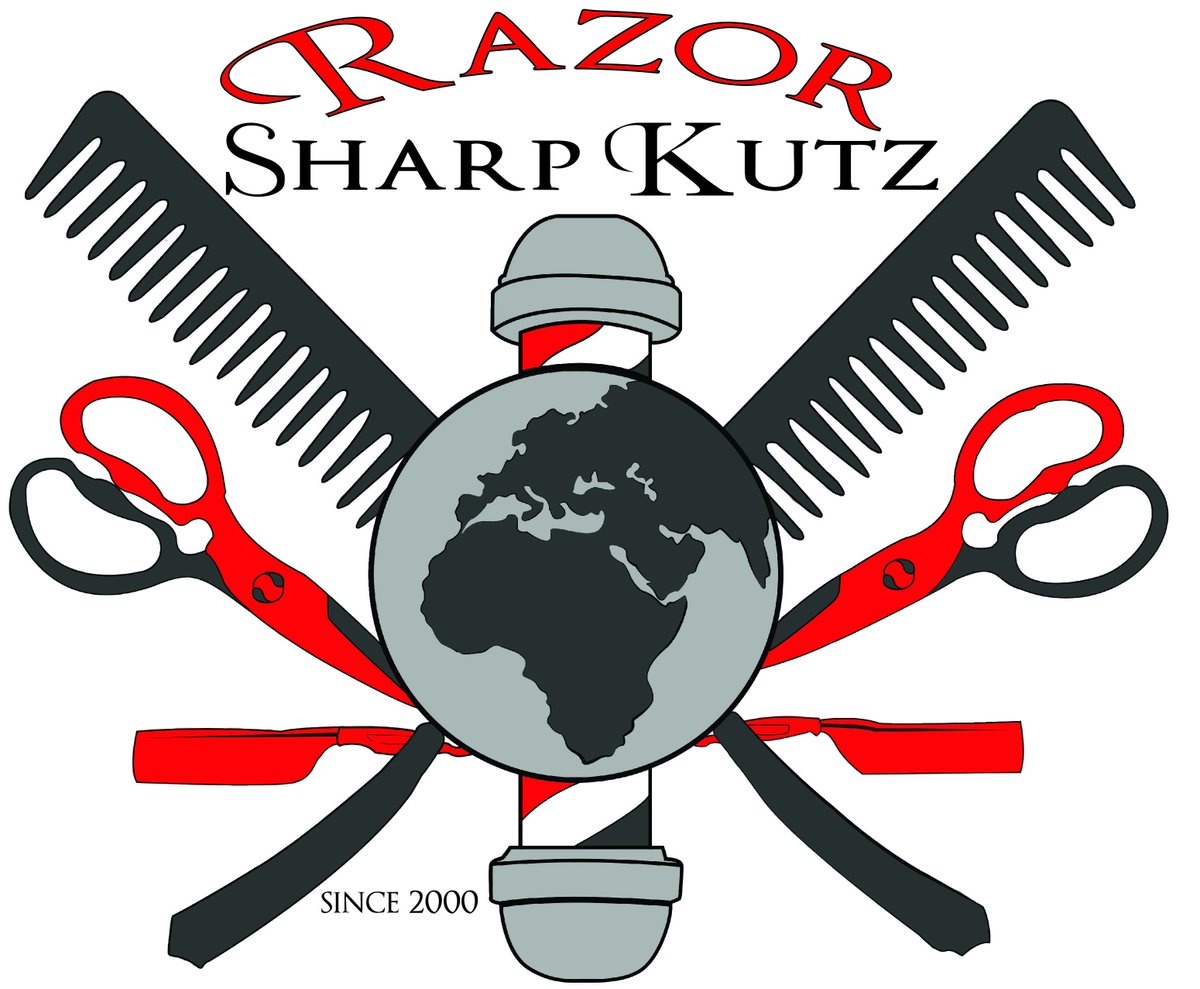 BossDesignz91's tweet image. barber shop logo design for Razor Sharp Kutz. #Logo #LogoDesign #GraphicDesign #art #music #artists #photoshop #illustration