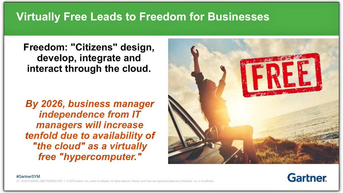 santiagosolanas's tweet photo. Milind Govikar #GartnerSYM by 2026 #cloud will be a virtually free #hypercomputer. Makes you realize how important #access is for society... https://t.co/Y0lzQMKOf2