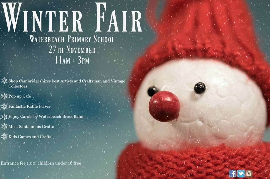 waterbeachpta's tweet photo. Over 25 craft and vintage stalls, Santa, Games and crafts. #BBCCambs #Cambridge #Ely #Cambs #Cambridgelife https://t.co/pgxZgjmTqn