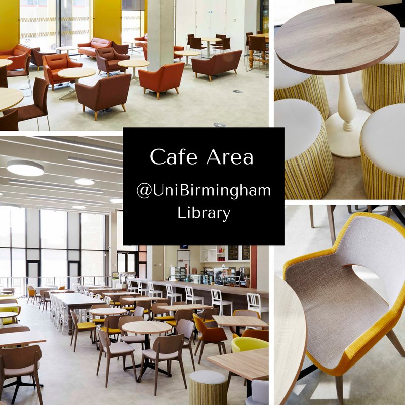 BroadstockLtd's tweet photo. #Broadstock space #design @unibirmingham library cafe has options for group & solo diners & separate lounge area https://t.co/vOWX7UQa0d https://t.co/JTHIiuzOMB