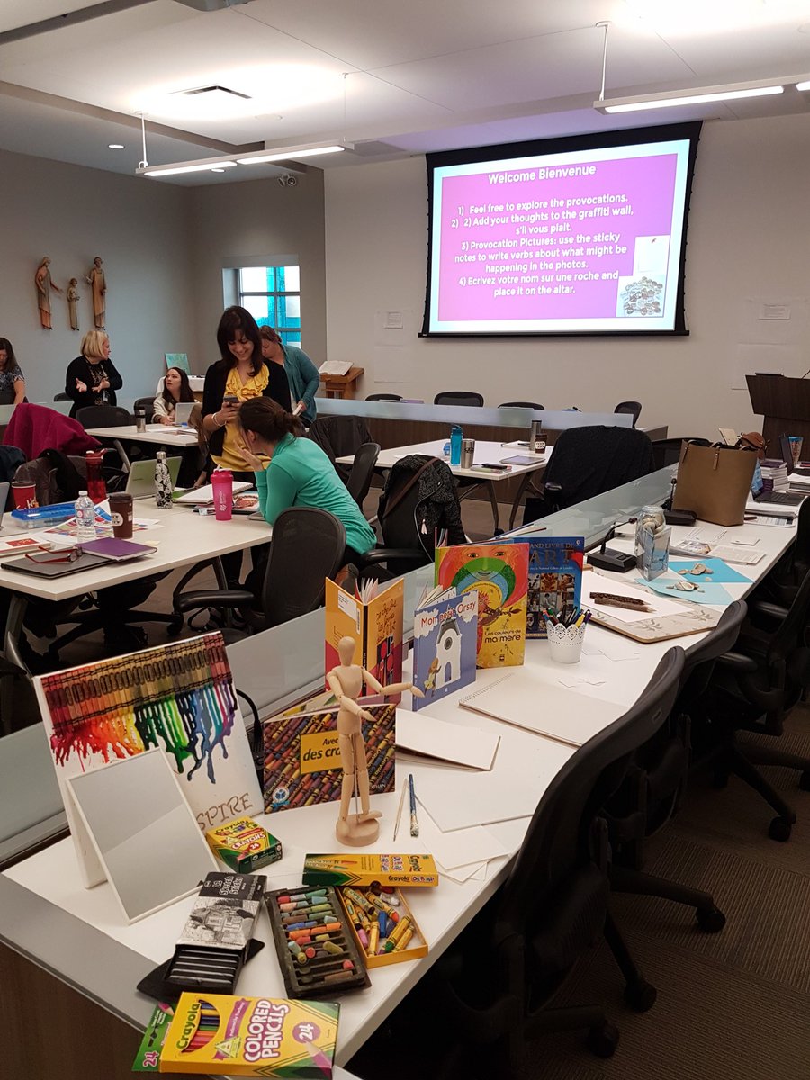 Working with our Kindergarten teams today to provoke our thinking and deepen our knowledge of our Kindergarten program. #sccdsb