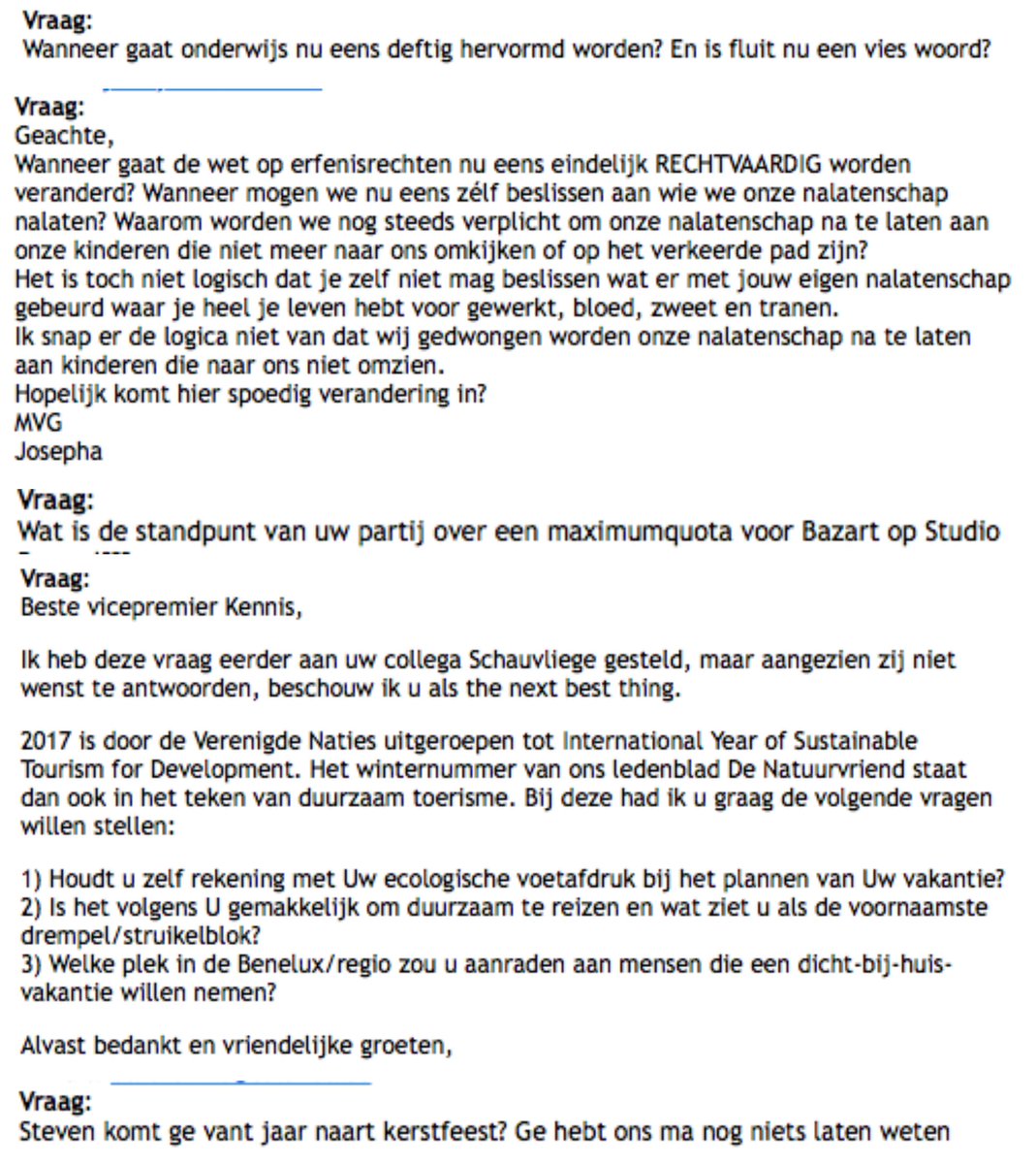deciusmus16's tweet photo. Enkele resultaten van de hotline van @Steven_Kennis ... Oeps, mochten die niet verspreid worden? 😈  vraaghetaanministerkennis.be #de16 https://t.co/kxJRdSEhOa