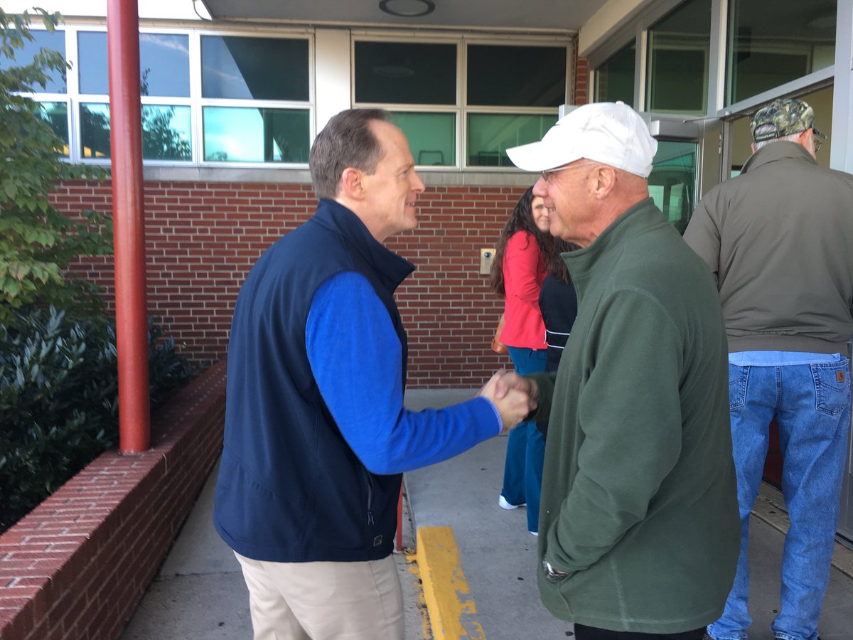 Pat stopped by a polling location in Orefield to visit with voters.