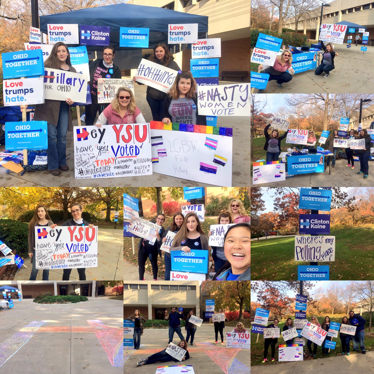 catiedavvv's tweet photo. Happy #ElectionDay from Youngstown State!!! #OHHillYes #GOTVforHRC #OHvotes #StudentsVote2016 https://t.co/AeHXzH7NCI