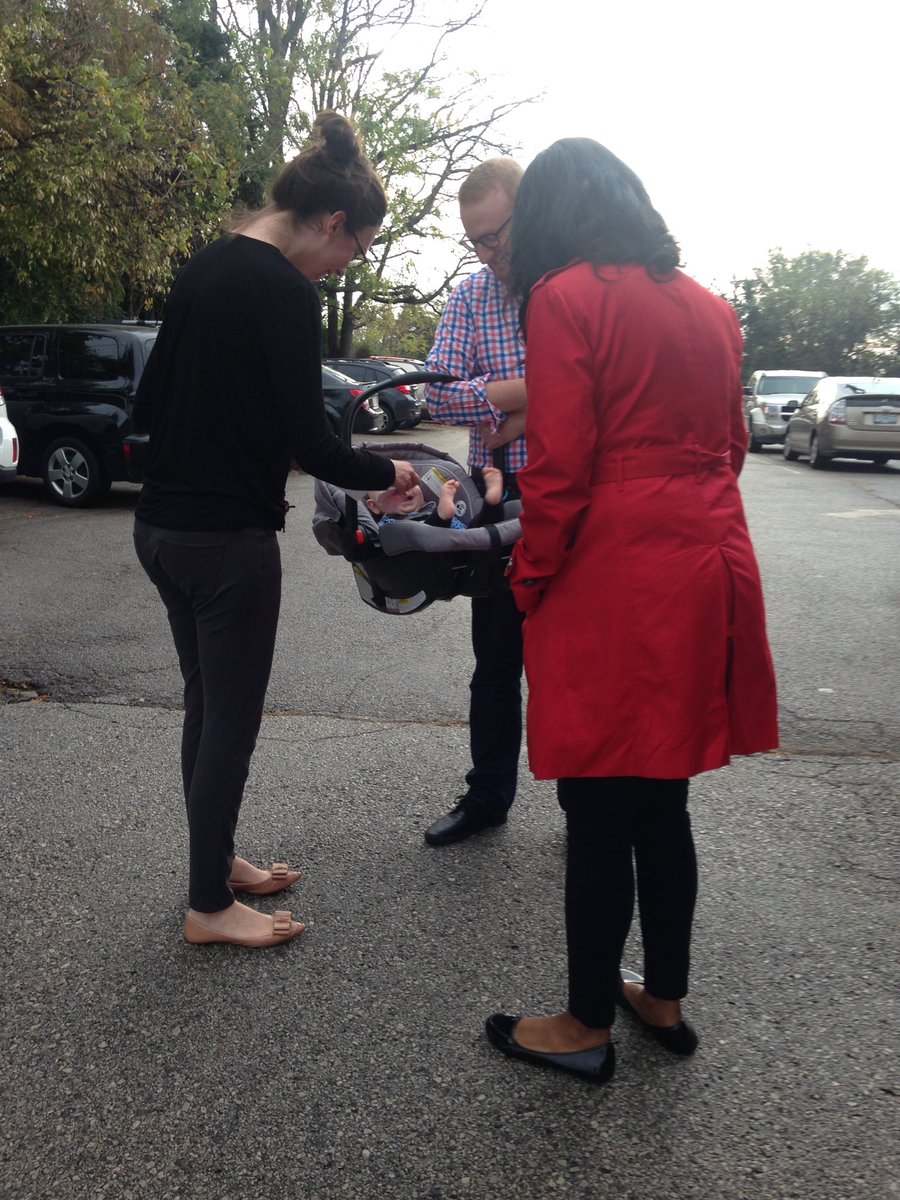 Schweitzer88's tweet photo. .@tishaura will talk to every baby in STL by the end of the day. #28wards #OneStLouis https://t.co/YC3WsDic50