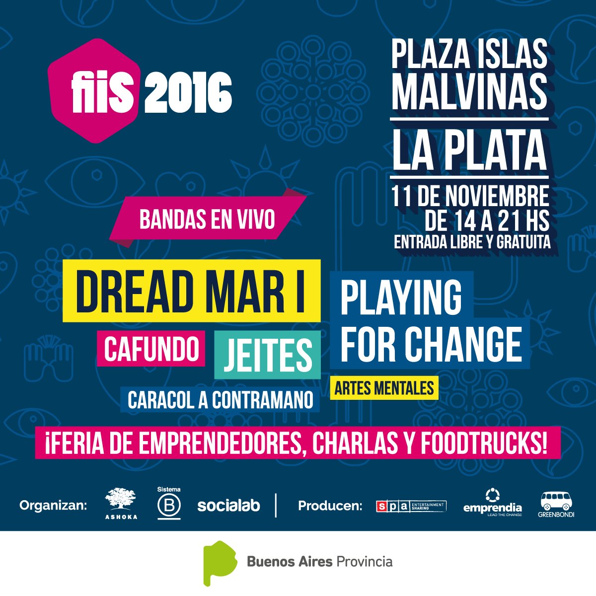 martinajaques's tweet photo. Este viernes en #LaPlata #Fiis2016, No Te Lo Podes Perder! #DreadMarI #Cafundo #Jeites #CaracolaContramano #PlayingForChange @BAProvincia https://t.co/k1rz4JJHnU